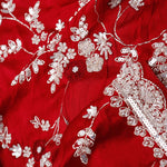 Red Maroon Silk Crafted Saree