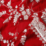 Red Maroon Silk Crafted Saree