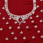 Red Maroon Silk Crafted Saree