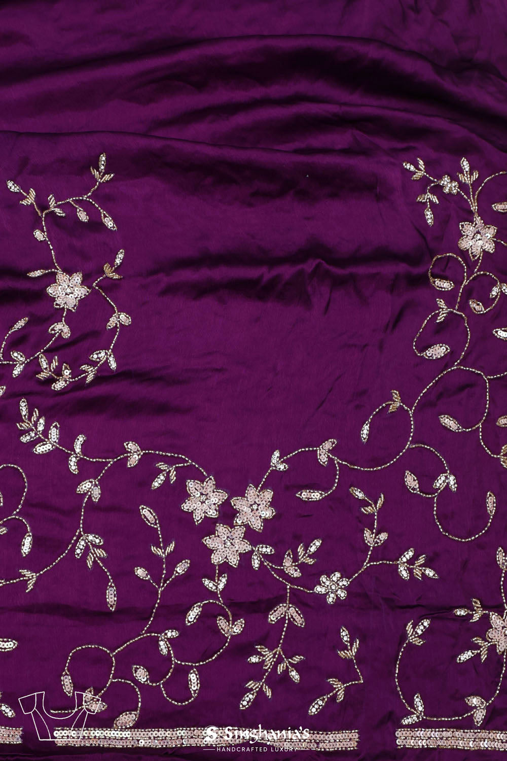 Palatinate Purple Silk Handcrafted Saree