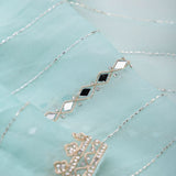 Ice Blue Tissue Saree With Embroidery Detail