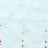 Ice Blue Tissue Saree With Embroidery Detail