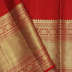 Bottle Green Kanjivaram Saree With Gold Zari Border