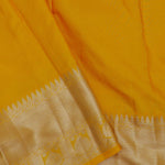 Golden Yellow Kanjivaram Saree With Gold Zari Border