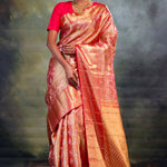 Red Gold Ogival Kanjivaram Silk Saree