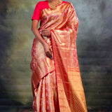 Red Gold Ogival Kanjivaram Silk Saree