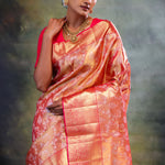 Red Gold Ogival Kanjivaram Silk Saree