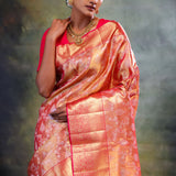 Red Gold Ogival Kanjivaram Silk Saree