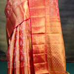 Red Gold Ogival Kanjivaram Silk Saree