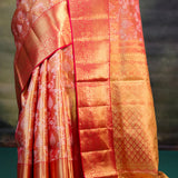 Red Gold Ogival Kanjivaram Silk Saree