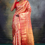 Red Gold Ogival Kanjivaram Silk Saree