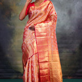 Red Gold Ogival Kanjivaram Silk Saree