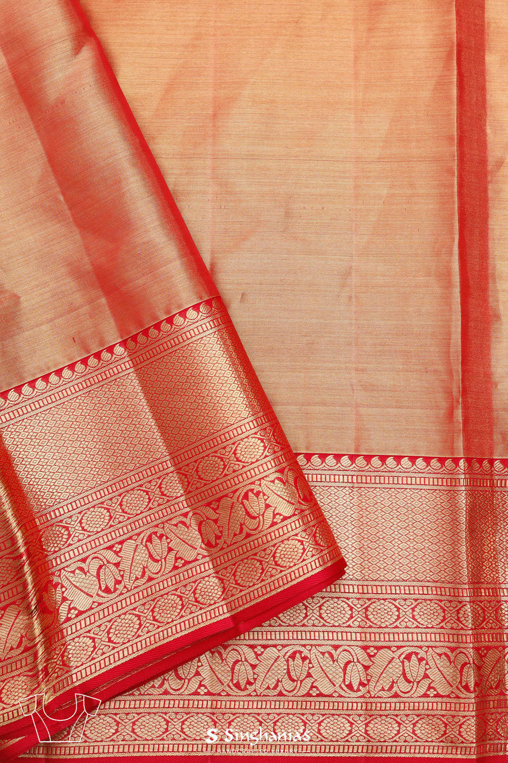Red Gold Ogival Kanjivaram Silk Saree