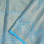 Purple Kanjivaram Saree With Contrast Sky Blue Border