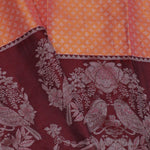 Peach Kanjivaram Saree With Contrast Maroon Border