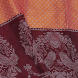 Peach Kanjivaram Saree With Contrast Maroon Border