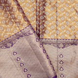 Jalli Kanjivaram Silk Saree In Blue Gold