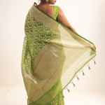 Jangla Organza Banarasi Saree In May Green