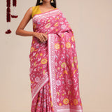 Blush Pink Jangla Banarasi Tussar Saree