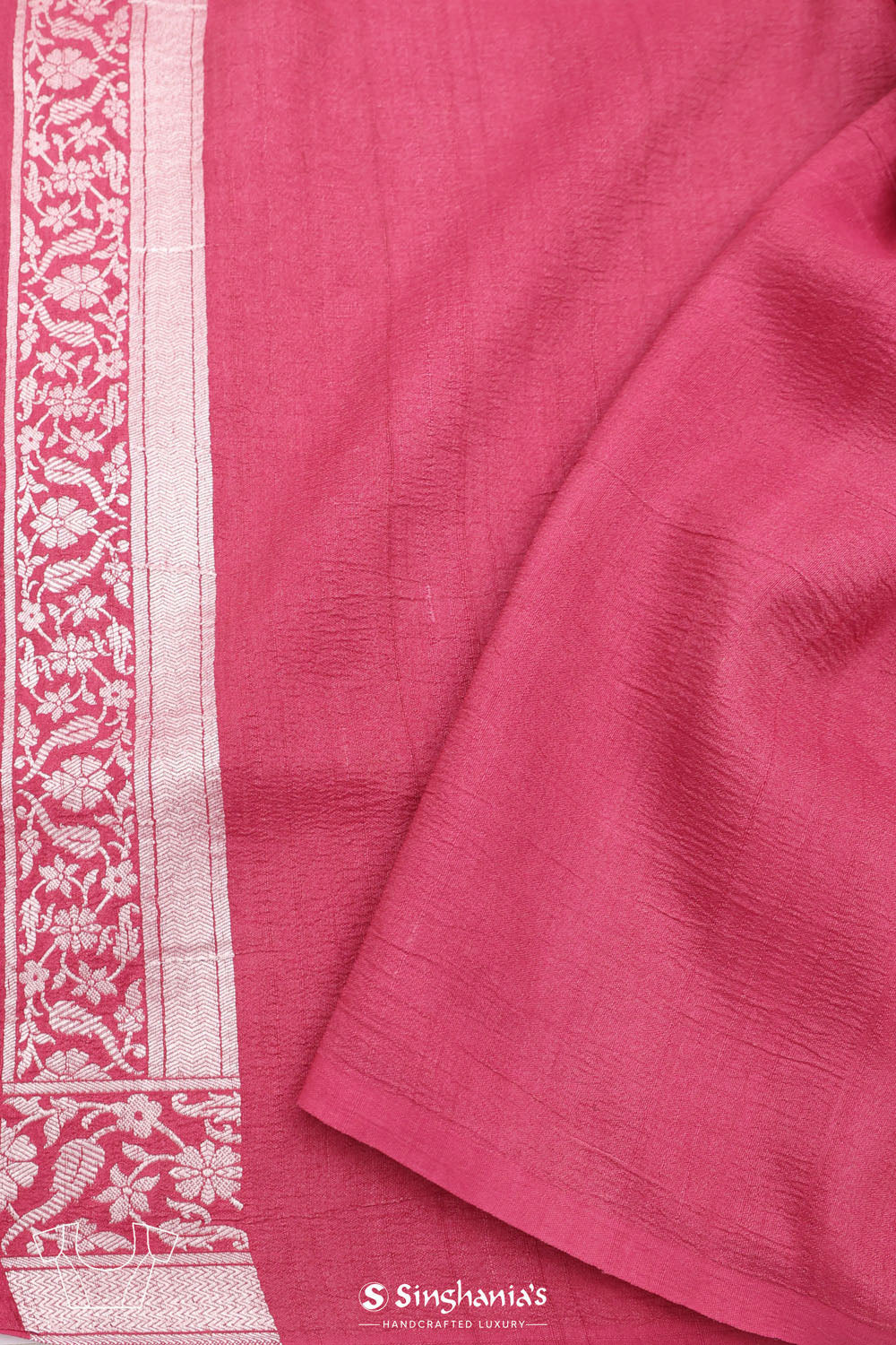 Blush Pink Jangla Banarasi Tussar Saree