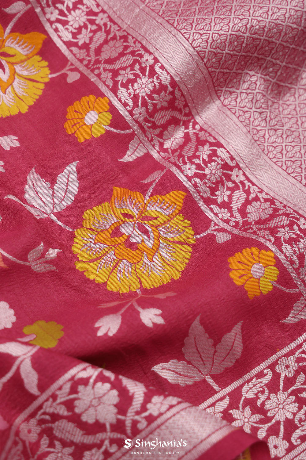 Blush Pink Jangla Banarasi Tussar Saree