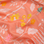Peach Pink Jangla Banarasi Tussar Saree