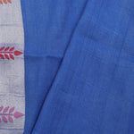 Berry Blue Banarasi Tussar Saree With Floral Design