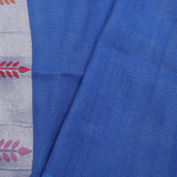Berry Blue Banarasi Tussar Saree With Floral Design
