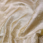 Granola Yellow Tissue Organza Banarasi Saree With Gold Zari Border