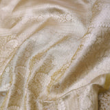 Granola Yellow Tissue Organza Banarasi Saree With Gold Zari Border