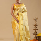 Luxor Gold Kanjivaram Tissue Saree With Jaal
