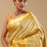 Luxor Gold Kanjivaram Tissue Saree With Jaal