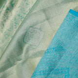 Jalli Kanjivaram Silk Saree In Tiffany Blue