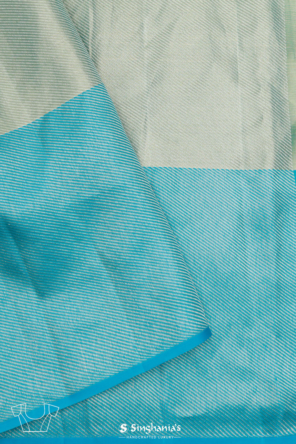 Jalli Kanjivaram Silk Saree In Tiffany Blue