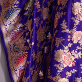 Picotee Blue Banarasi Garden Saree