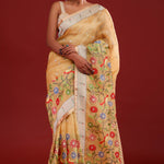 Desert Sand Crafted Organza Saree