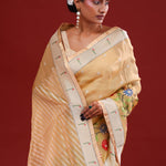 Desert Sand Crafted Organza Saree