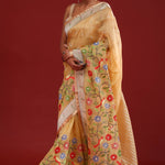 Desert Sand Crafted Organza Saree