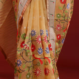 Desert Sand Crafted Organza Saree