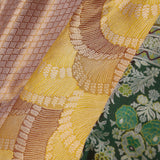 Old Gold Yellow Kanjivaram Tissue Saree With Contrast Border