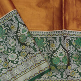 Old Gold Yellow Kanjivaram Tissue Saree With Contrast Border