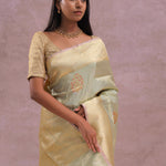 Soft Pistachio Banarasi Mashru Silk Saree