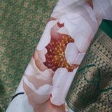 Cream Kanjivaram Saree With Floral Digital Print