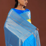 Yellow Digital Printed Kanjivaram Saree