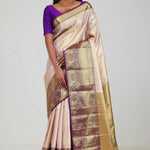 Pink Gold Kanjivaram Silk Jaal Saree