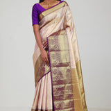 Pink Gold Kanjivaram Silk Jaal Saree