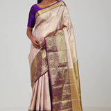Pink Gold Kanjivaram Silk Jaal Saree