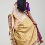 Pink Gold Kanjivaram Silk Jaal Saree