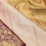 Pink Gold Kanjivaram Silk Jaal Saree