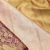 Pink Gold Kanjivaram Silk Jaal Saree